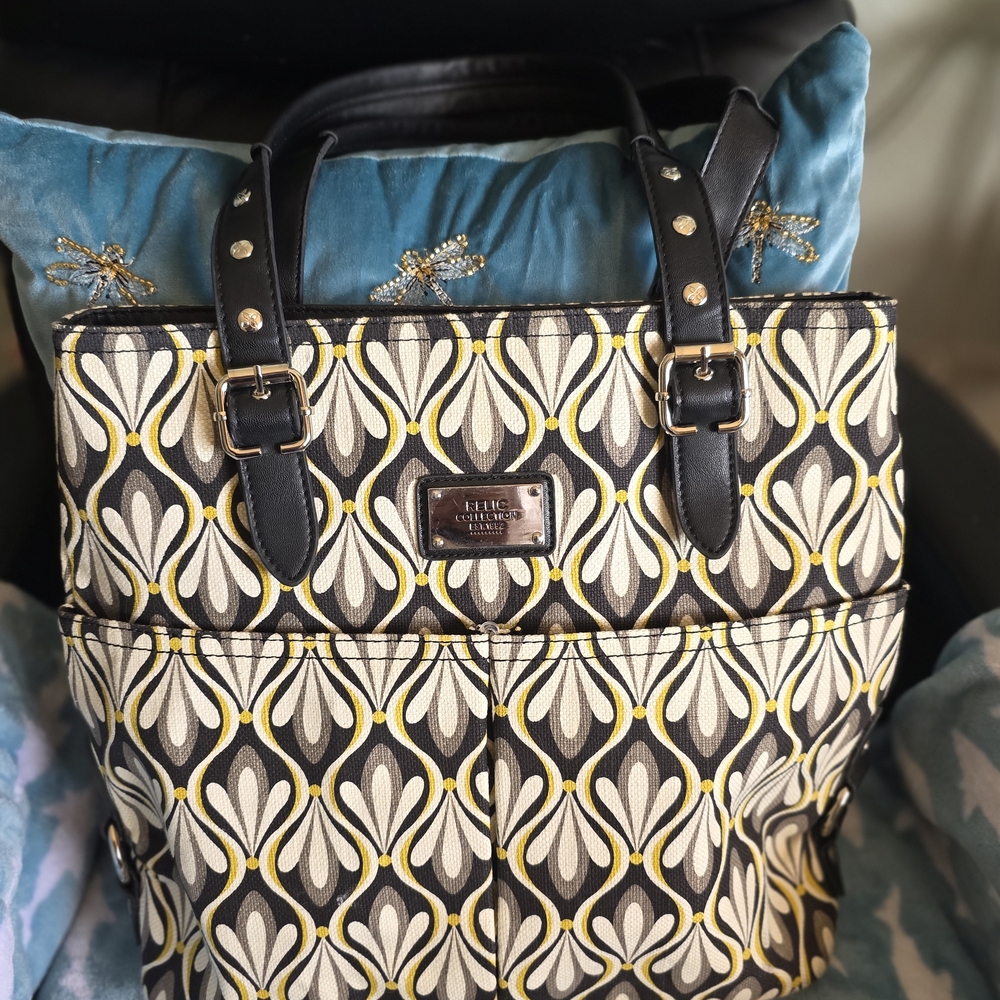 NWOT Relic Black and Yellow Patterned Tote